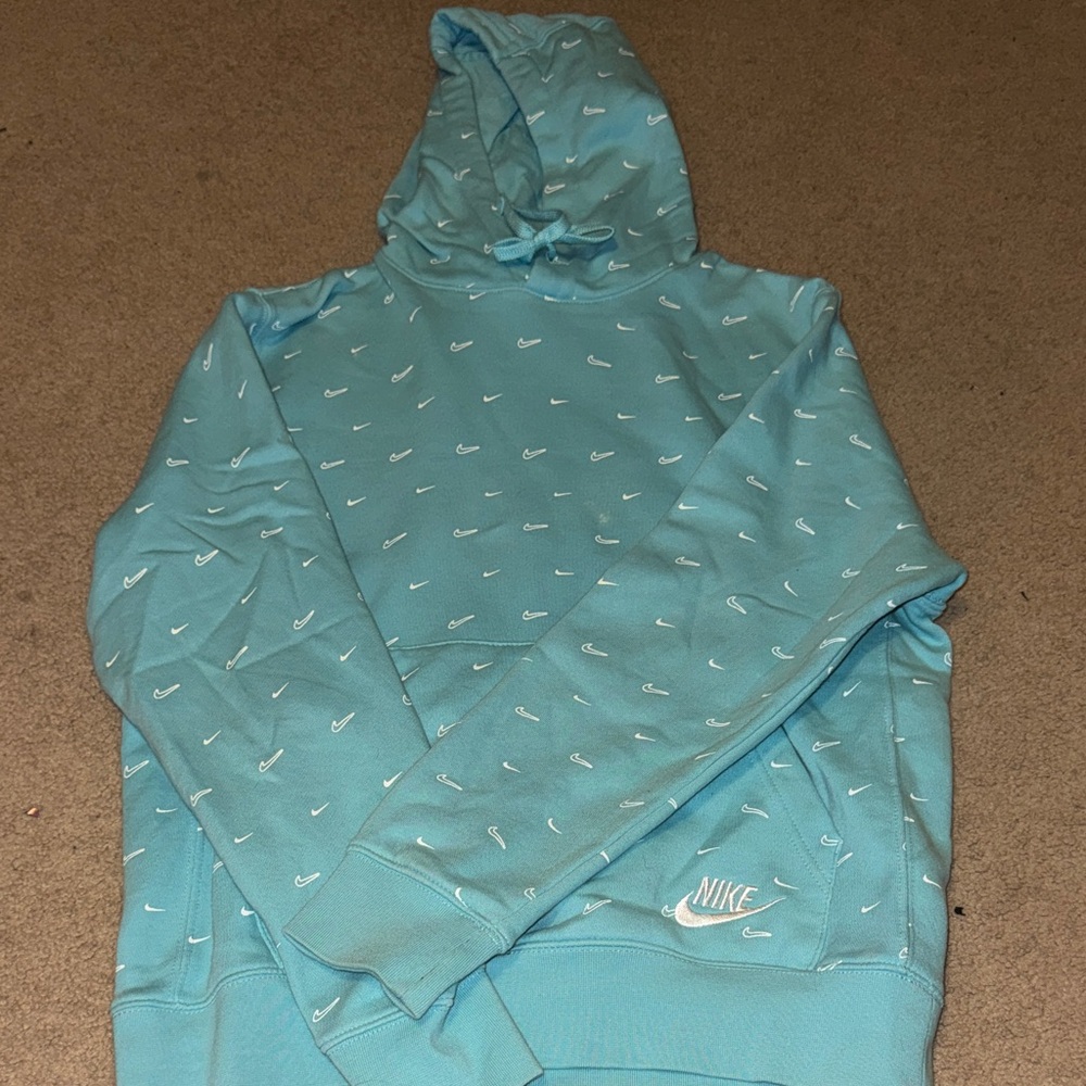 Nike Aqua Hoodie with Swoosh Design